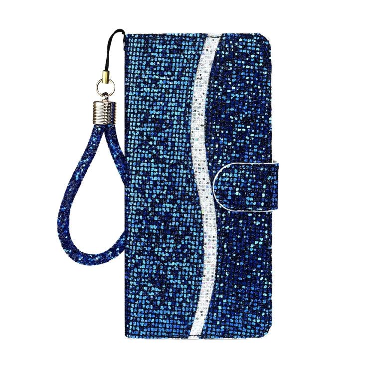 For iPhone 15 Pro Max Glitter Powder Filp Leather Phone Case(Blue) - HoMEdemic™ 