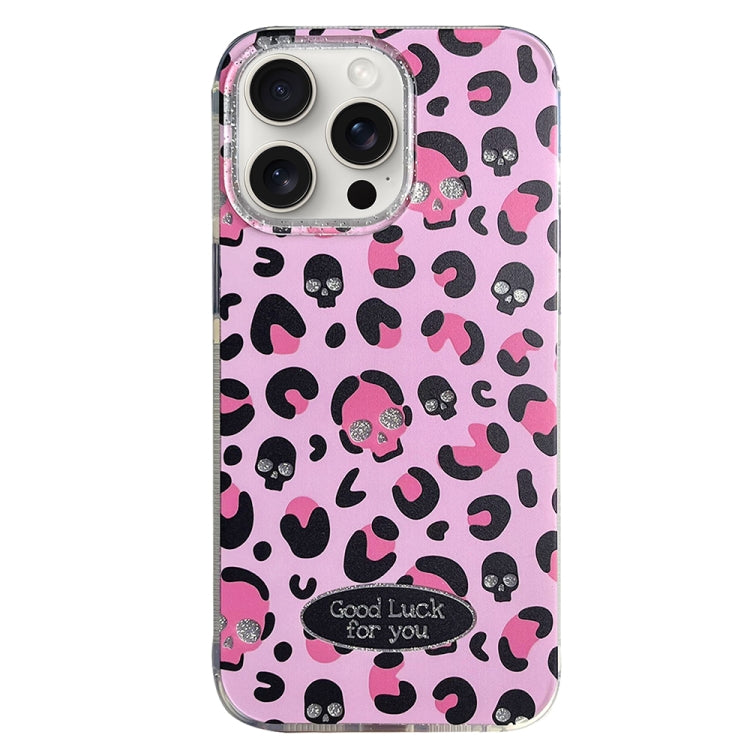 For iPhone 15 Pro Max Glitter Powder Leopard Print PC + TPU Phone Case(Pink) - HoMEdemic™ 