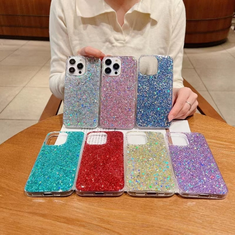 For iPhone 15 Pro Max Glitter Sequins Epoxy TPU Phone Case(Gold) - HoMEdemic™ 