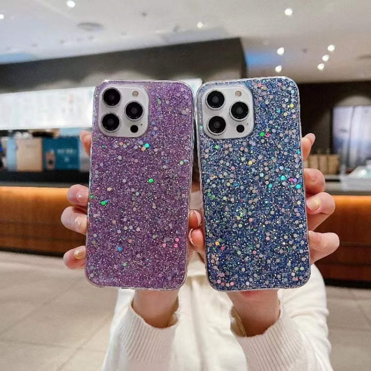 For iPhone 15 Pro Max Glitter Sequins Epoxy TPU Phone Case(Purple) - HoMEdemic™ 