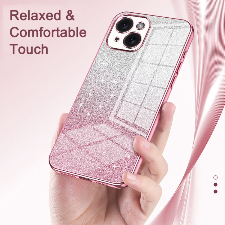 For iPhone 15 Pro Max Gradient Glitter Powder Electroplated Phone Case(Black) - HoMEdemic™ 
