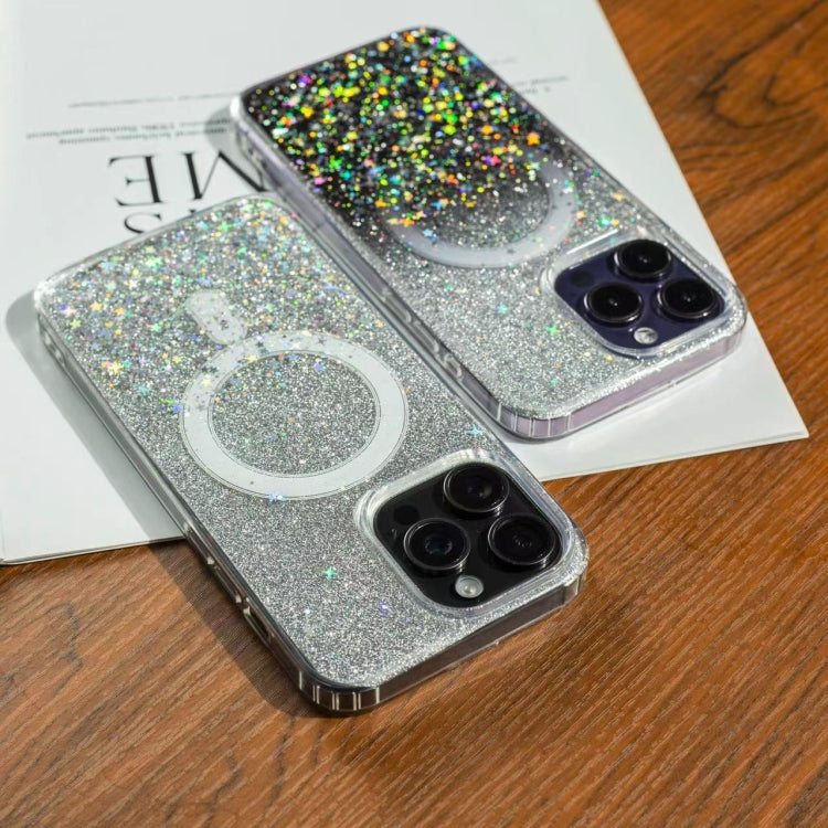 For iPhone 15 Pro Max Gradient Glitter Starry MagSafe Phone Case(Gradient Silver) - HoMEdemic™ 