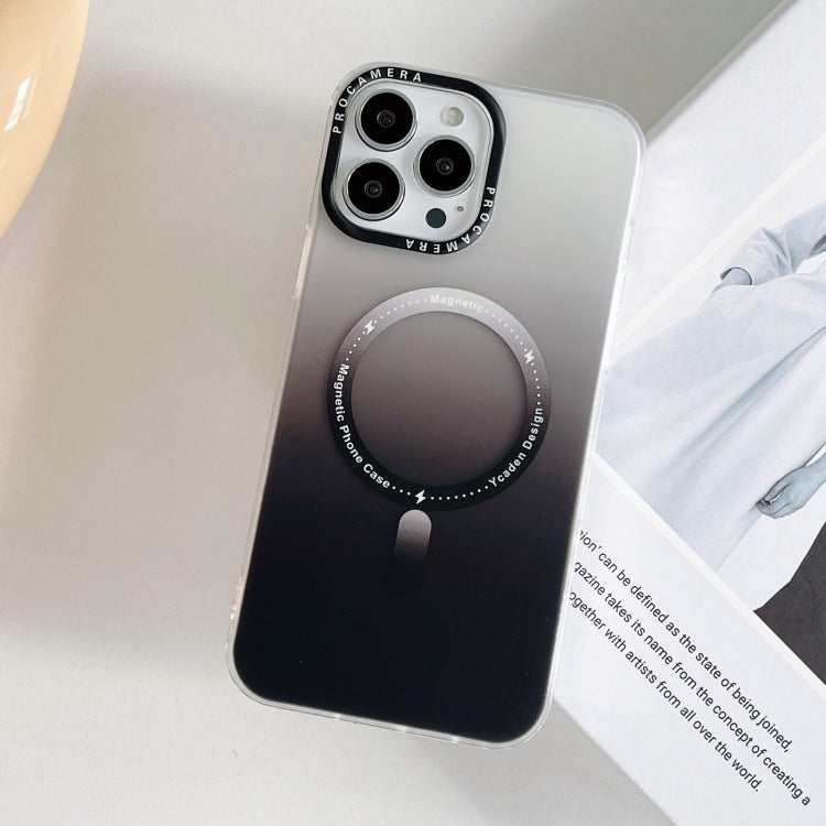 For iPhone 15 Pro Max Gradient IMD PC Hybrid TPU MagSafe Phone Case(Black) - HoMEdemic™ 