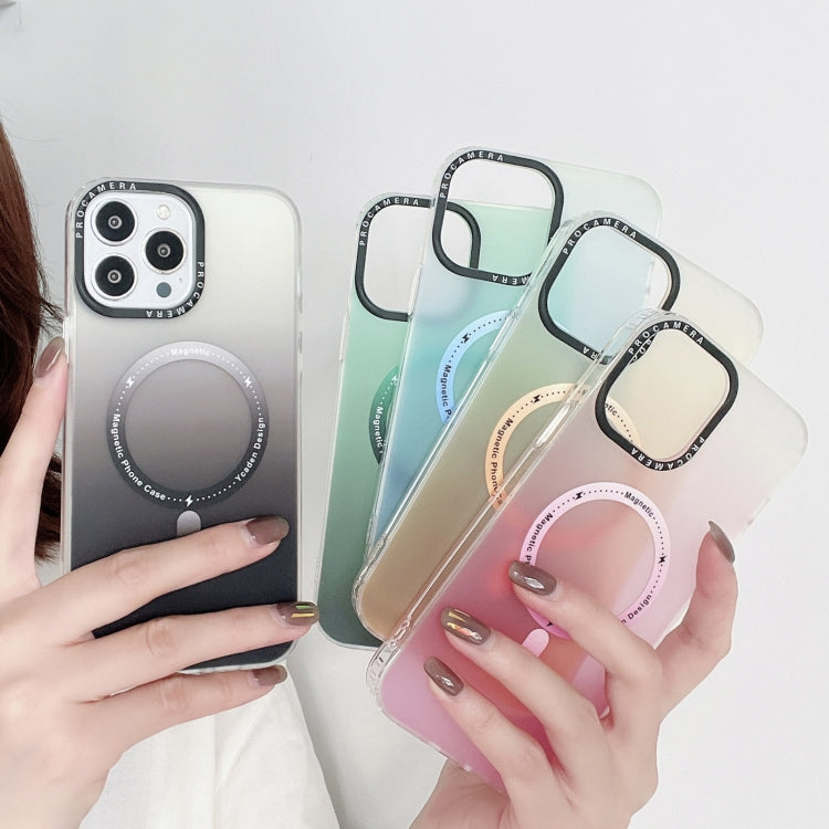 For iPhone 15 Pro Max Gradient IMD PC Hybrid TPU MagSafe Phone Case(Blue) - HoMEdemic™ 