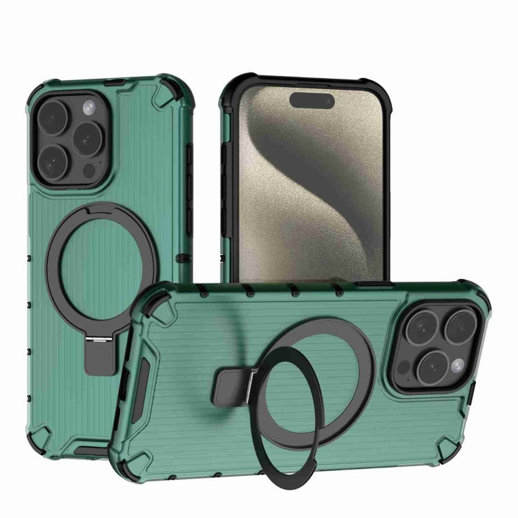 For iPhone 15 Pro Max Grating Holder Shockproof Phone Case(Green) - HoMEdemic™ 