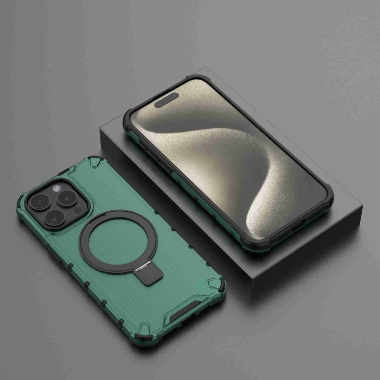 For iPhone 15 Pro Max Grating Holder Shockproof Phone Case(Green) - HoMEdemic™ 