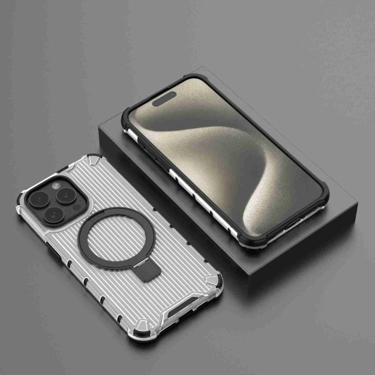 For iPhone 15 Pro Max Grating Holder Shockproof Phone Case(Transparent) - HoMEdemic™ 
