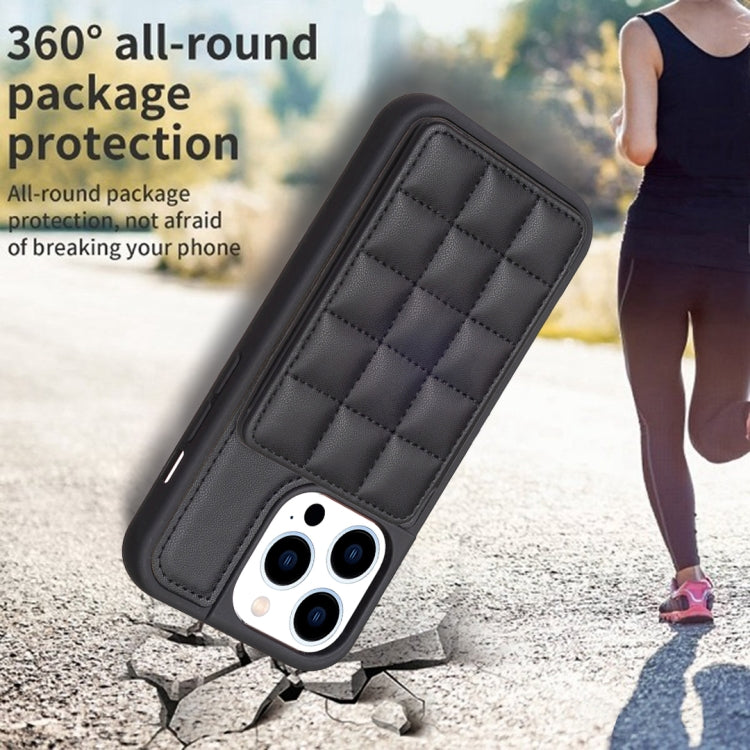 For iPhone 15 Pro Max Grid Card Slot Holder Phone Case(Black) - HoMEdemic™ 