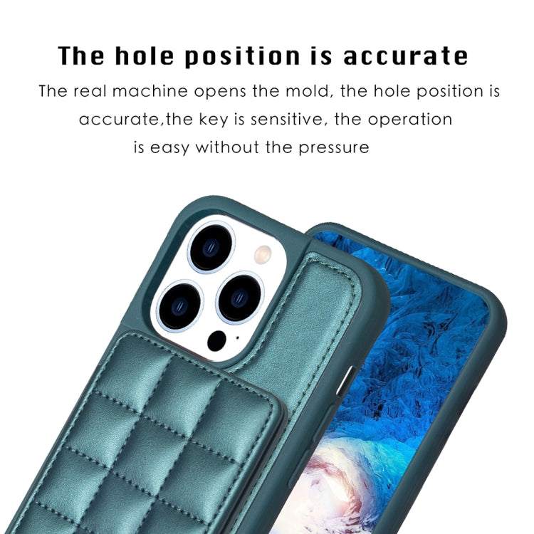 For iPhone 15 Pro Max Grid Card Slot Holder Phone Case(Green) - HoMEdemic™ 