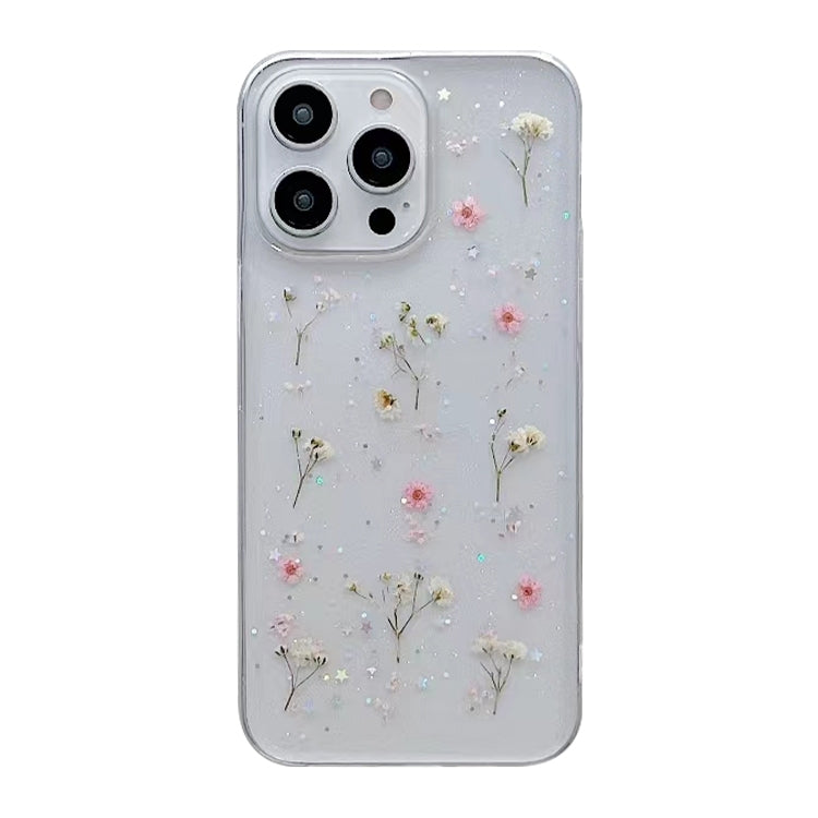 For iPhone 15 Pro Max Gypsophila Flowers Pattern TPU Protective Phone Case(Pink) - HoMEdemic™ 