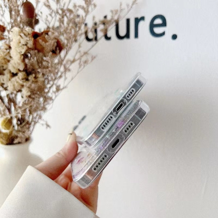 For iPhone 15 Pro Max Gypsophila Flowers Pattern TPU Protective Phone Case(Purple) - HoMEdemic™ 