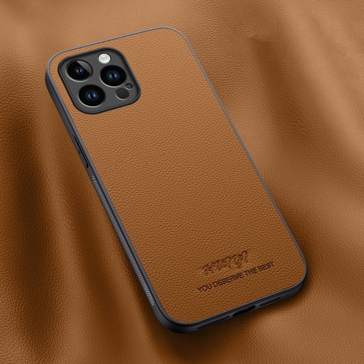 For iPhone 15 Pro Max HUIYI Leather Magnetic Phone Case(Brown) - HoMEdemic™ 