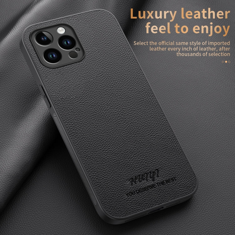 For iPhone 15 Pro Max HUIYI Leather Magnetic Phone Case(White) - HoMEdemic™ 
