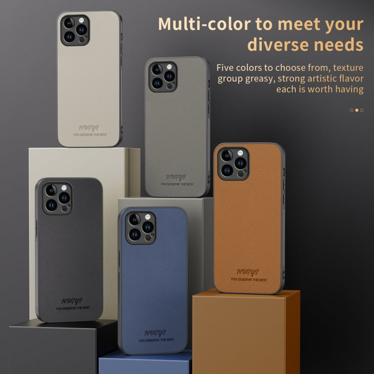 For iPhone 15 Pro Max HUIYI Leather Magnetic Phone Case(White) - HoMEdemic™ 