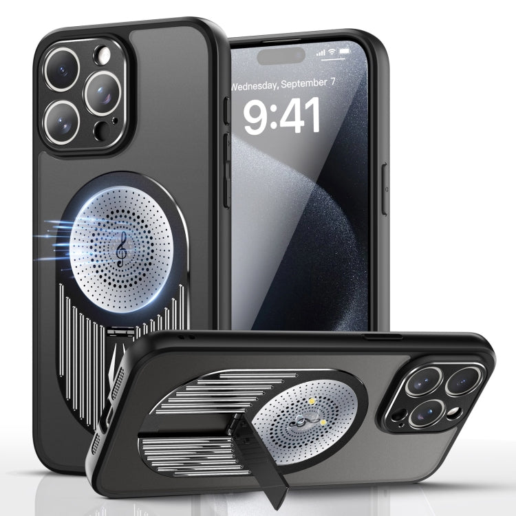For iPhone 15 Pro Max Heat Dissipation Aromatherapy MagSafe Holder Phone Case(Black) - HoMEdemic™ 