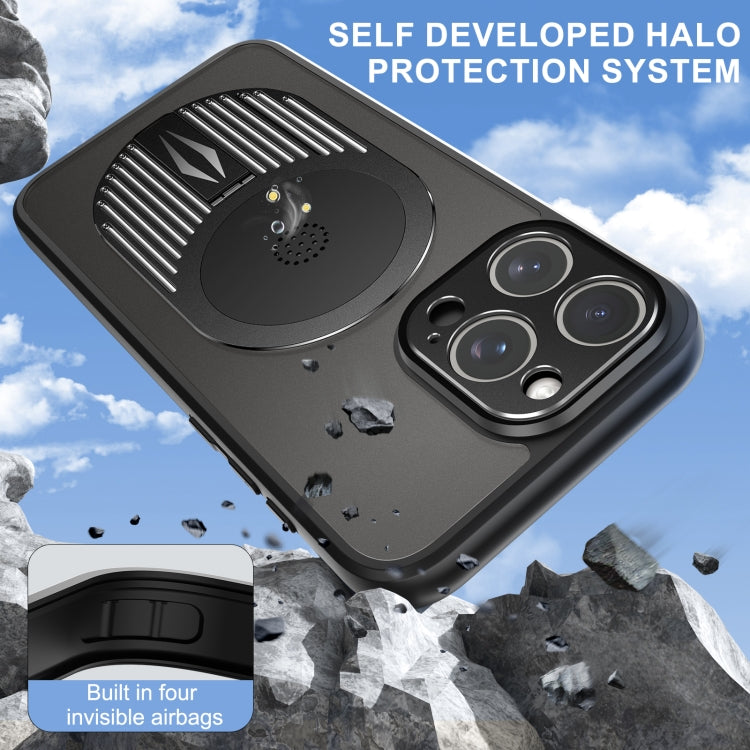 For iPhone 15 Pro Max Heat Dissipation Aromatherapy MagSafe Holder Phone Case(Black) - HoMEdemic™ 