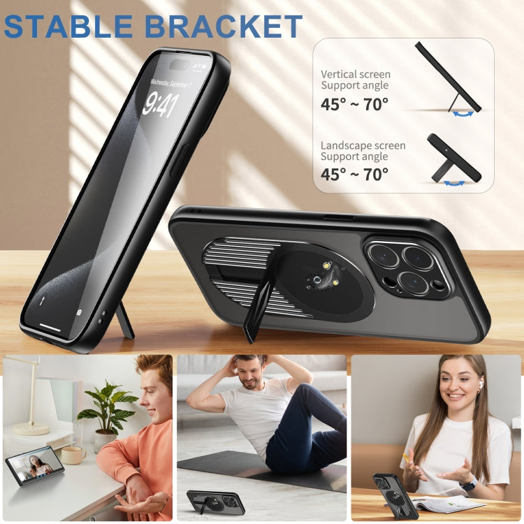 For iPhone 15 Pro Max Heat Dissipation Aromatherapy MagSafe Holder Phone Case(Black) - HoMEdemic™ 