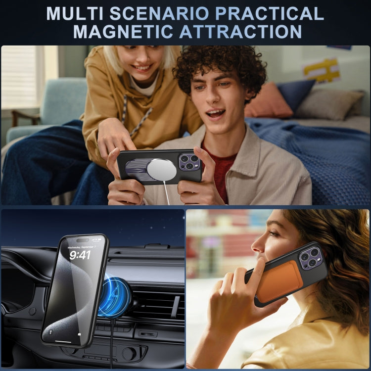 For iPhone 15 Pro Max Heat Dissipation Aromatherapy MagSafe Holder Phone Case(Purple) - HoMEdemic™ 