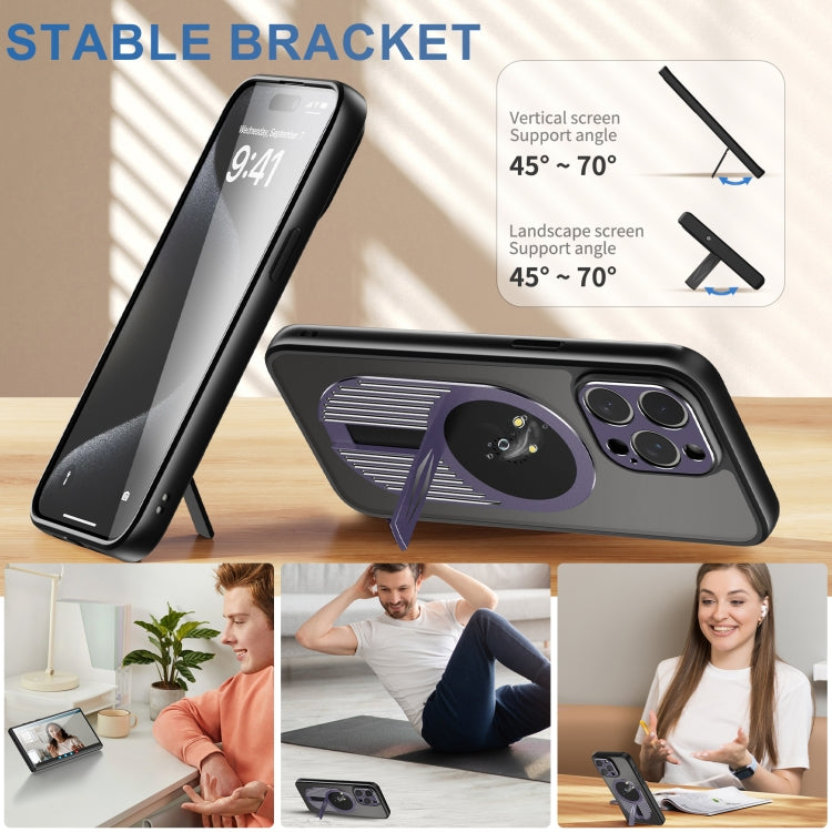 For iPhone 15 Pro Max Heat Dissipation Aromatherapy MagSafe Holder Phone Case(Purple) - HoMEdemic™ 