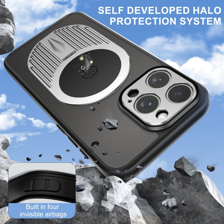 For iPhone 15 Pro Max Heat Dissipation Aromatherapy MagSafe Holder Phone Case(Silver) - HoMEdemic™ 