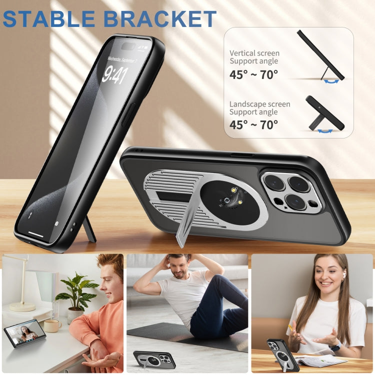 For iPhone 15 Pro Max Heat Dissipation Aromatherapy MagSafe Holder Phone Case(Silver) - HoMEdemic™ 