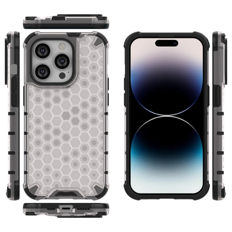 For iPhone 15 Pro Max Honeycomb Phone Case(White) - HoMEdemic™ 