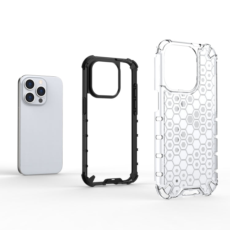 For iPhone 15 Pro Max Honeycomb Shockproof Phone Case(Black) - HoMEdemic™ 