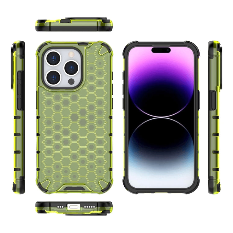 For iPhone 15 Pro Max Honeycomb Shockproof Phone Case(Green) - HoMEdemic™ 