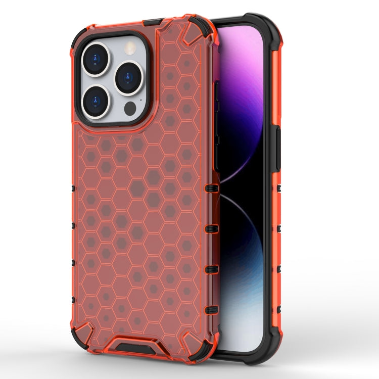 For iPhone 15 Pro Max Honeycomb Shockproof Phone Case(Red) - HoMEdemic™ 