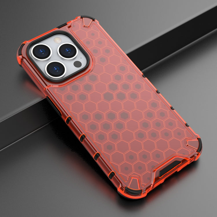 For iPhone 15 Pro Max Honeycomb Shockproof Phone Case(Red) - HoMEdemic™ 