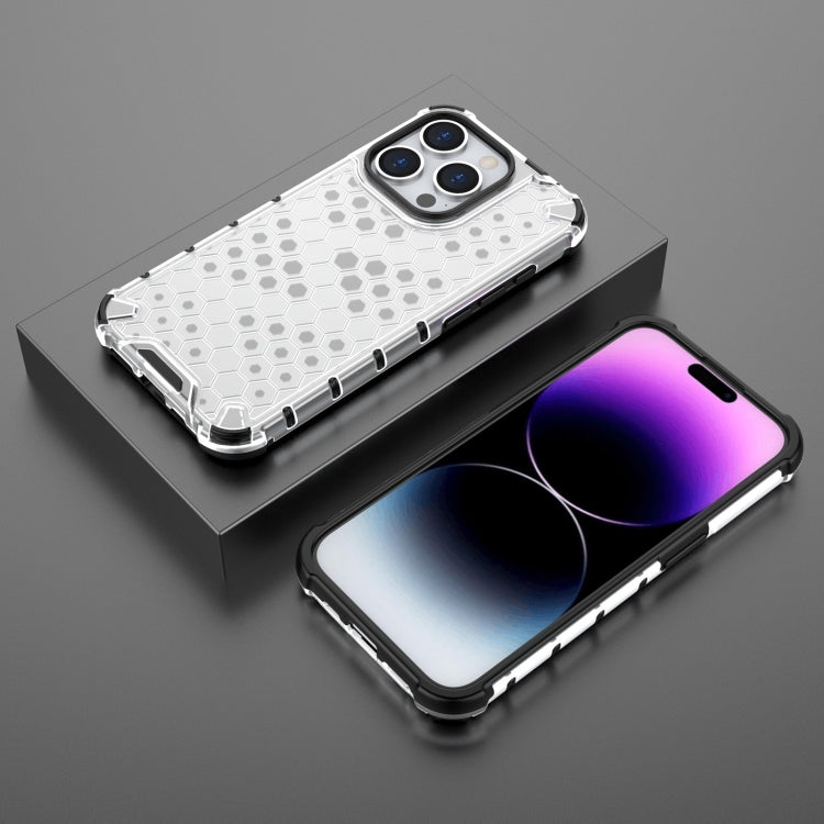 For iPhone 15 Pro Max Honeycomb Shockproof Phone Case(White) - HoMEdemic™ 