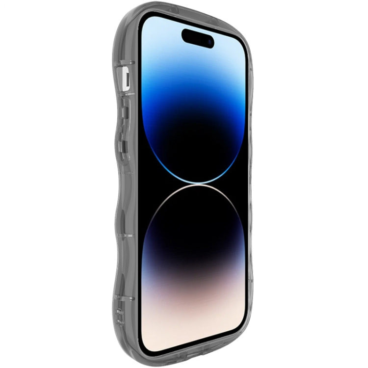 For iPhone 15 Pro Max IMAK Wave Bubble Soft Shockproof Phone Case(Transparent Black) - HoMEdemic™ 