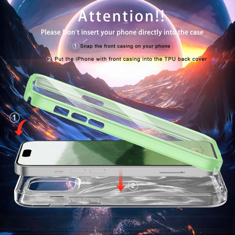 For iPhone 15 Pro Max IMD Gradient Feather PC Hybrid TPU Phone Case(Green) - HoMEdemic™ 