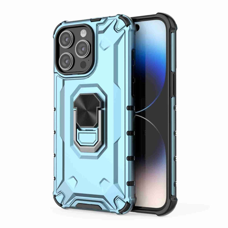For iPhone 15 Pro Max Ice Armor Series Ring Holder Phone Case(Blue) - HoMEdemic™ 