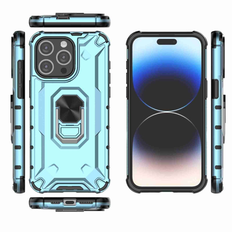 For iPhone 15 Pro Max Ice Armor Series Ring Holder Phone Case(Blue) - HoMEdemic™ 
