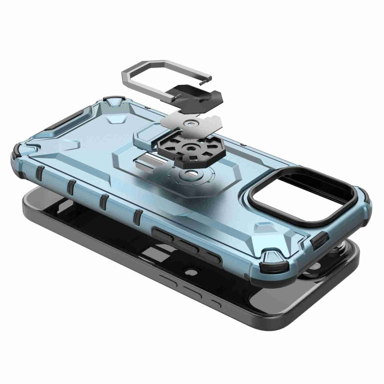 For iPhone 15 Pro Max Ice Armor Series Ring Holder Phone Case(Blue) - HoMEdemic™ 