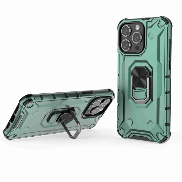 For iPhone 15 Pro Max Ice Armor Series Ring Holder Phone Case(Green) - HoMEdemic™ 