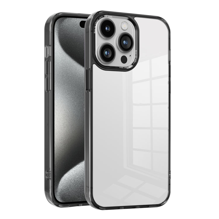For iPhone 15 Pro Max Ice Color Clear PC Hybrid TPU Phone Case(Black) - HoMEdemic™ 