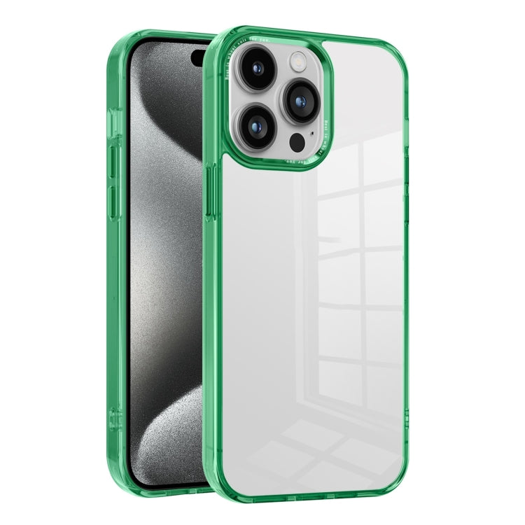 For iPhone 15 Pro Max Ice Color Clear PC Hybrid TPU Phone Case(Green) - HoMEdemic™ 