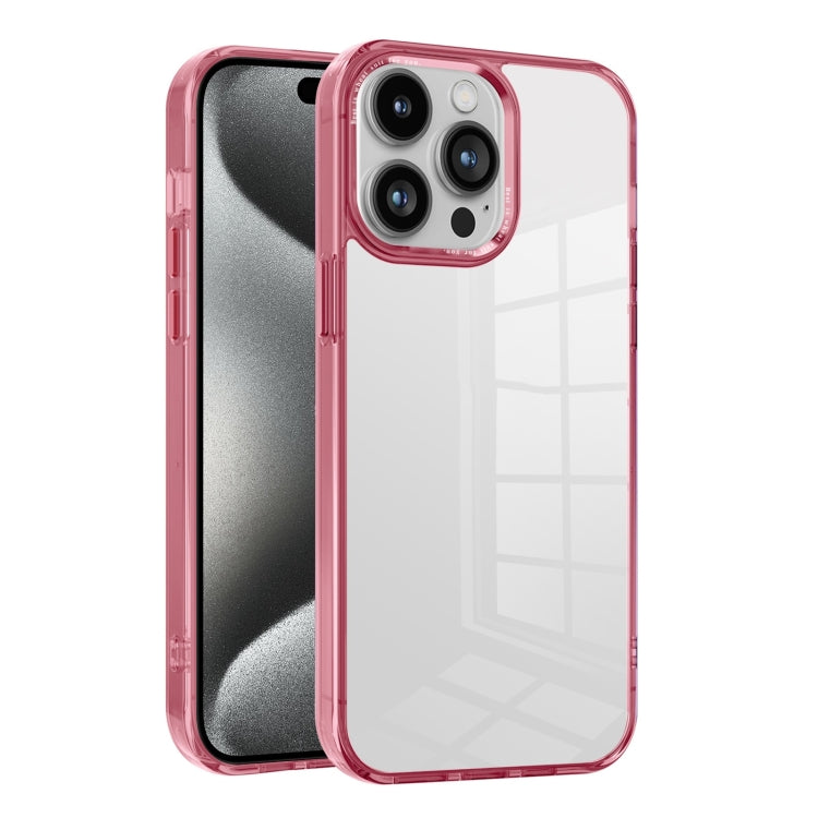 For iPhone 15 Pro Max Ice Color Clear PC Hybrid TPU Phone Case(Pink) - HoMEdemic™ 