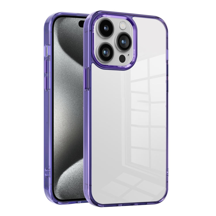 For iPhone 15 Pro Max Ice Color Clear PC Hybrid TPU Phone Case(Purple) - HoMEdemic™ 