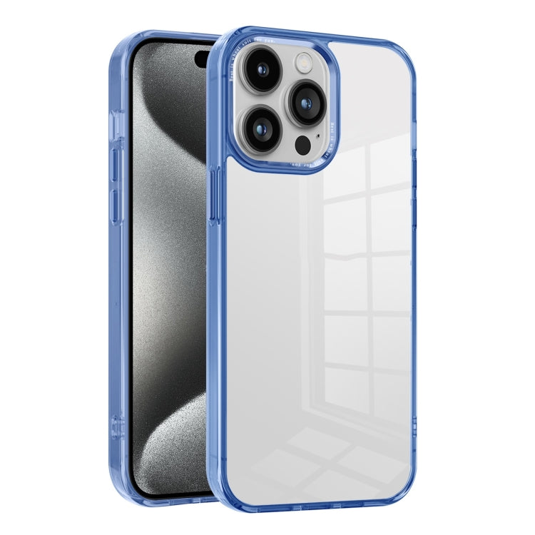 For iPhone 15 Pro Max Ice Color Clear PC Hybrid TPU Phone Case(Royal Blue) - HoMEdemic™ 