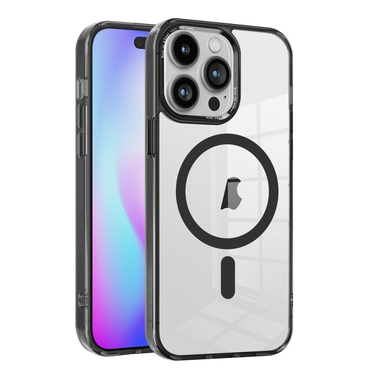 For iPhone 15 Pro Max Ice Color Magnetic Series TPU Hybrid Acrylic Magsafe Phone Case(Black) - HoMEdemic™ 