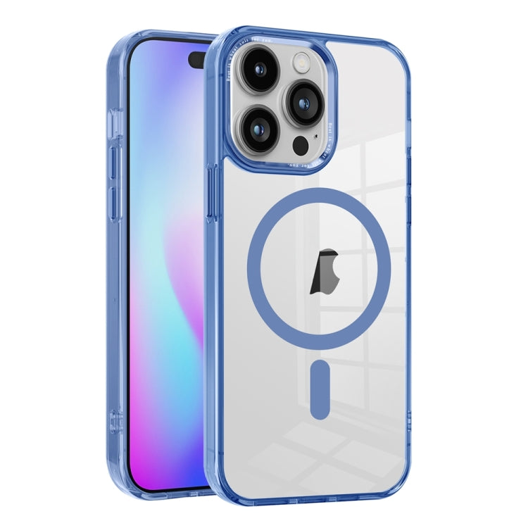 For iPhone 15 Pro Max Ice Color Magnetic Series TPU Hybrid Acrylic Magsafe Phone Case(Far Peak Blue) - HoMEdemic™ 