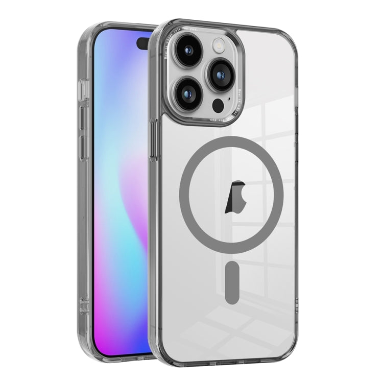 For iPhone 15 Pro Max Ice Color Magnetic Series TPU Hybrid Acrylic Magsafe Phone Case(Grey) - HoMEdemic™ 
