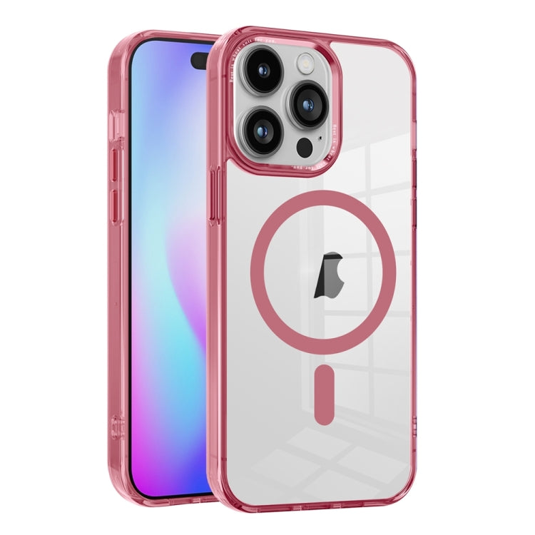 For iPhone 15 Pro Max Ice Color Magnetic Series TPU Hybrid Acrylic Magsafe Phone Case(Pink) - HoMEdemic™ 