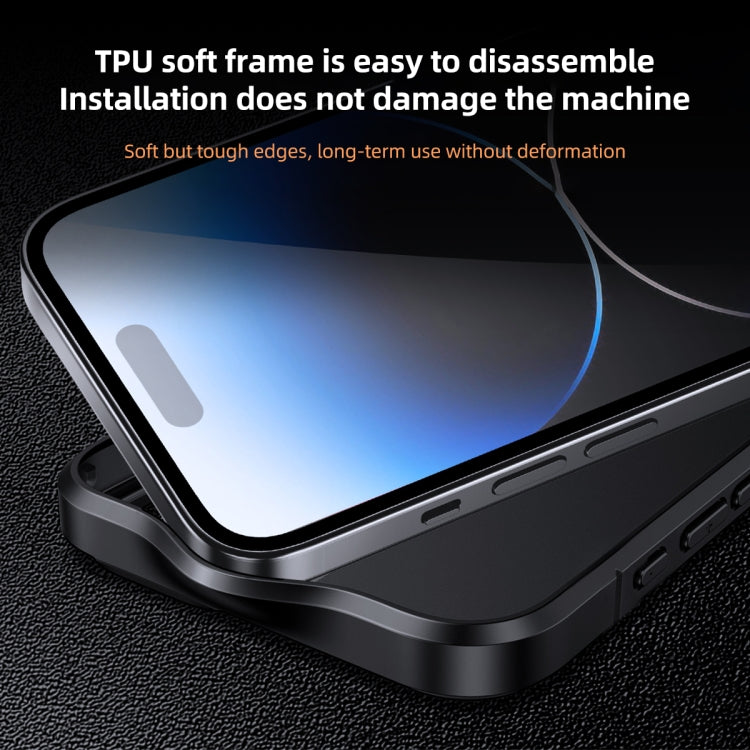For iPhone 15 Pro Max Ice-Crystal Matte TPU Hard PC Phone Case(Grey) - HoMEdemic™ 