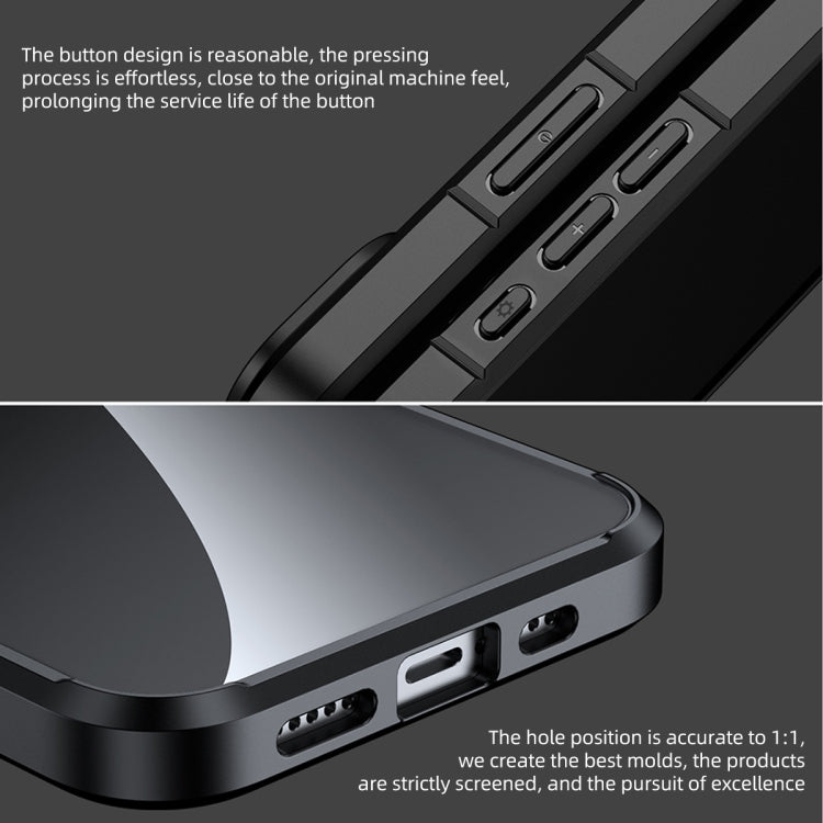 For iPhone 15 Pro Max Ice Crystal Transparent PC + TPU Phone Case(Black) - HoMEdemic™ 