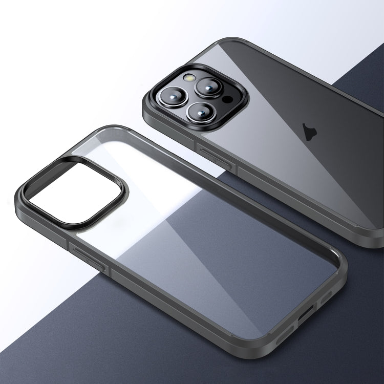 For iPhone 15 Pro Max Ice Crystal Transparent PC + TPU Phone Case(Grey) - HoMEdemic™ 