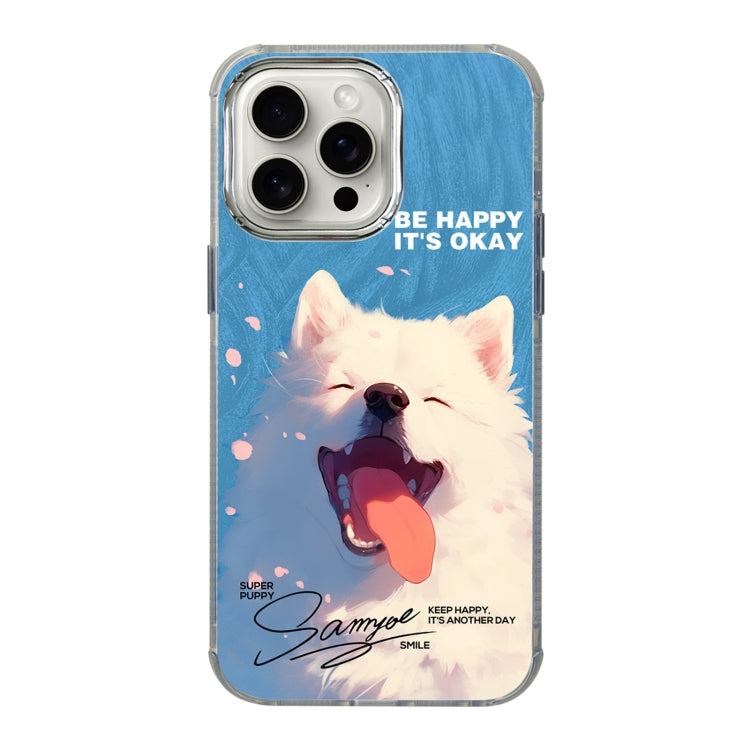 For iPhone 15 Pro Max Illustration Pattern Radiation Design Full Coverage Shockproof Phone Case(Dog) - HoMEdemic™ 